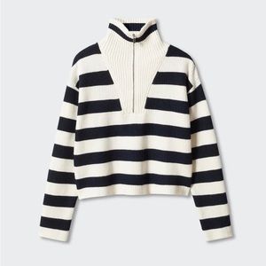 Striped sweater with zipper